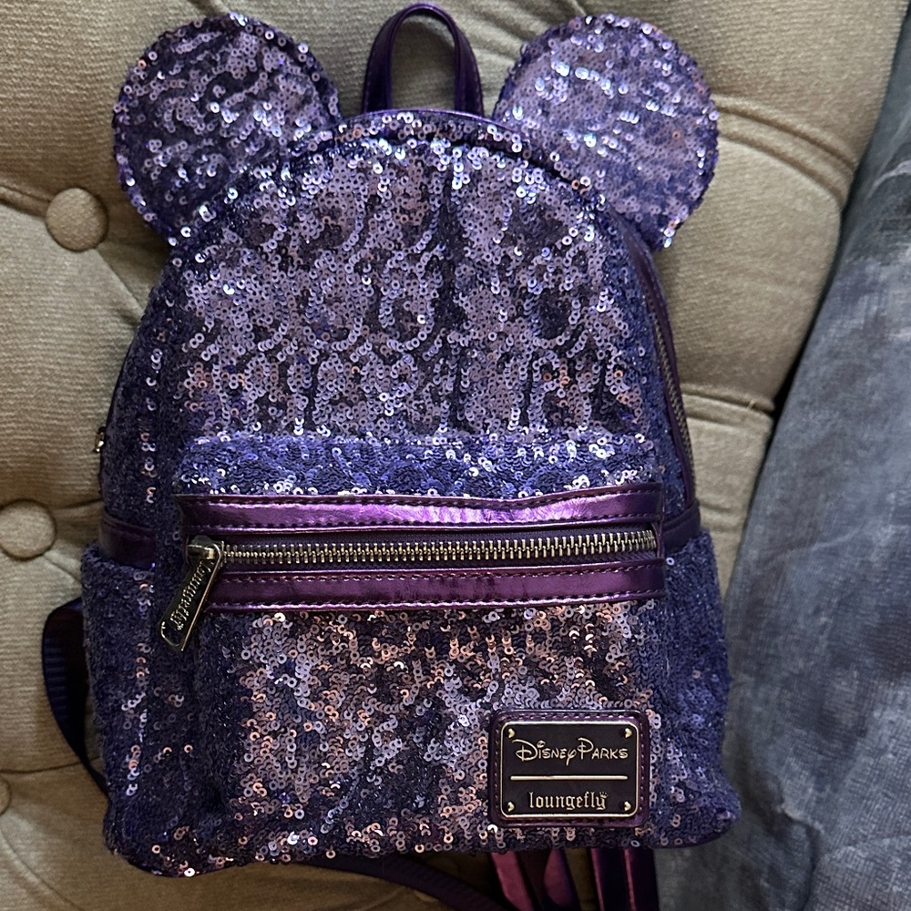 Loungefly Shimmering Purple Sequin Backpack